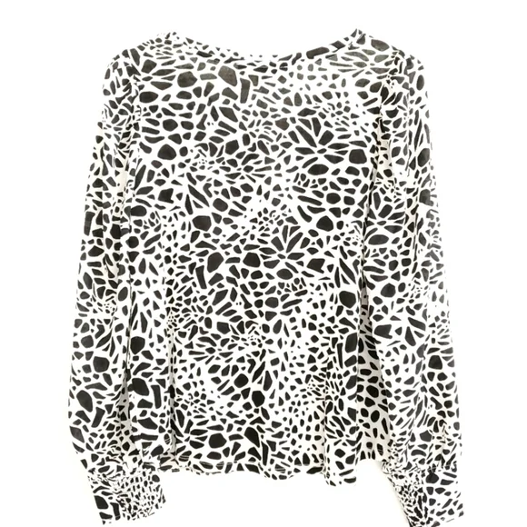NEW Loft Animal Print Mixed Media V-neck Top - Picture 9 of 13
